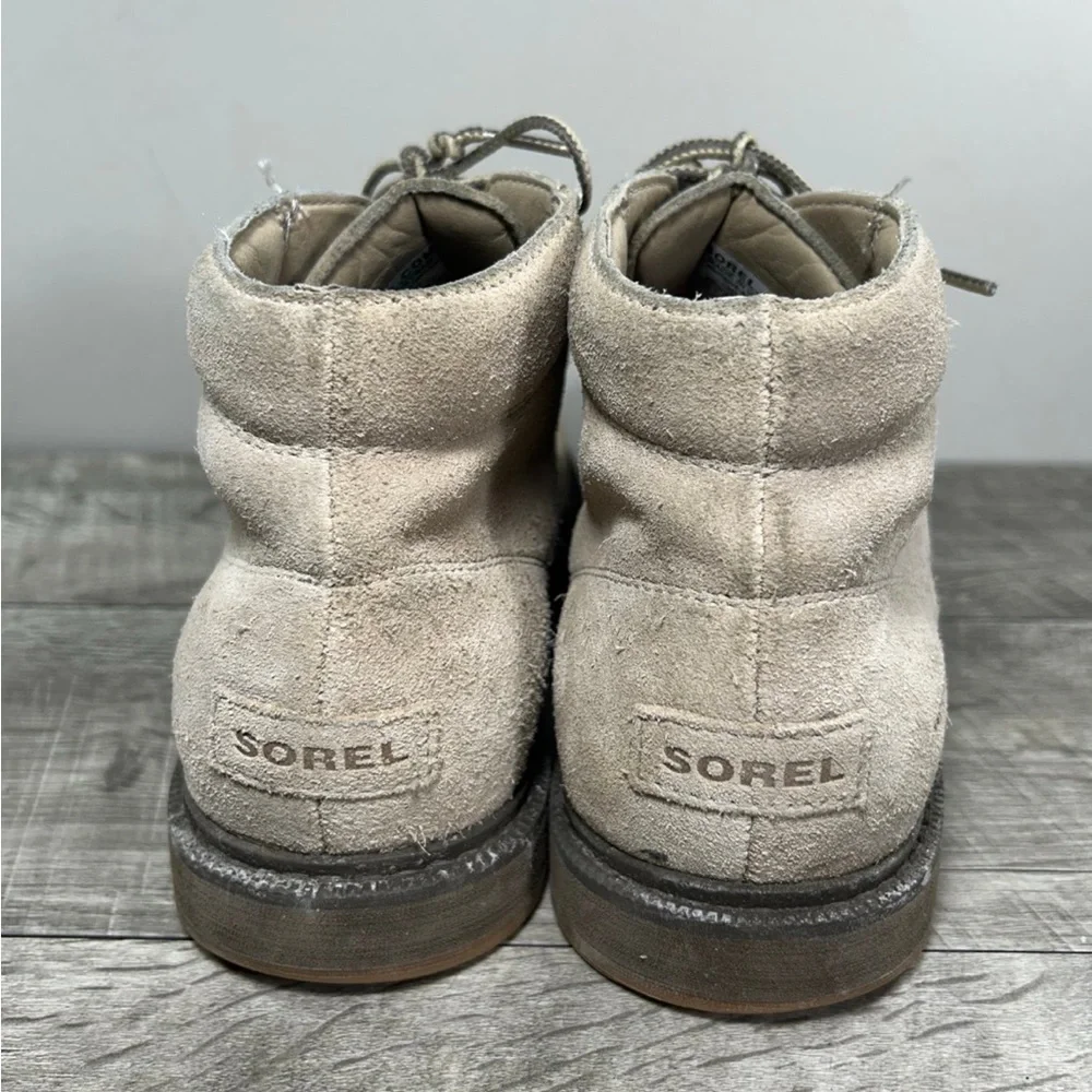 Sorel NM3848 Madson li Chukka Mens Waterproof Sand Tan Leather Booties Boots 9.5 - Picture 6 of 9